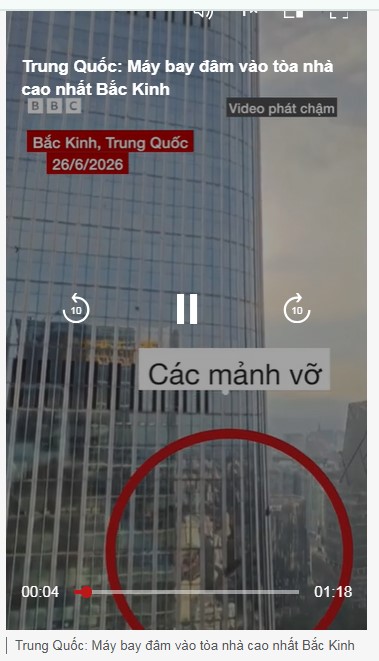 Trung Hoa nói phi công lái phi cơ đâm vào tòa nhà cao nhất Bắc Kinh vì ‘lý do cá nhân’
